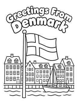 Free printable Greetings From Denmark Harbor coloring page
