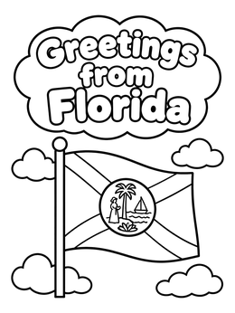 Free printable Greetings From Florida State Flag coloring page