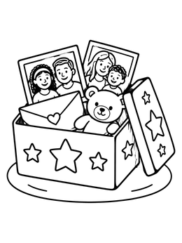 Free printable Keepsake Memory Box With Photos coloring page