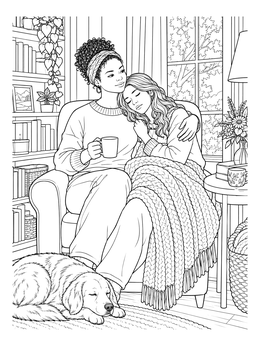 Free printable Comfort In The Armchair coloring page