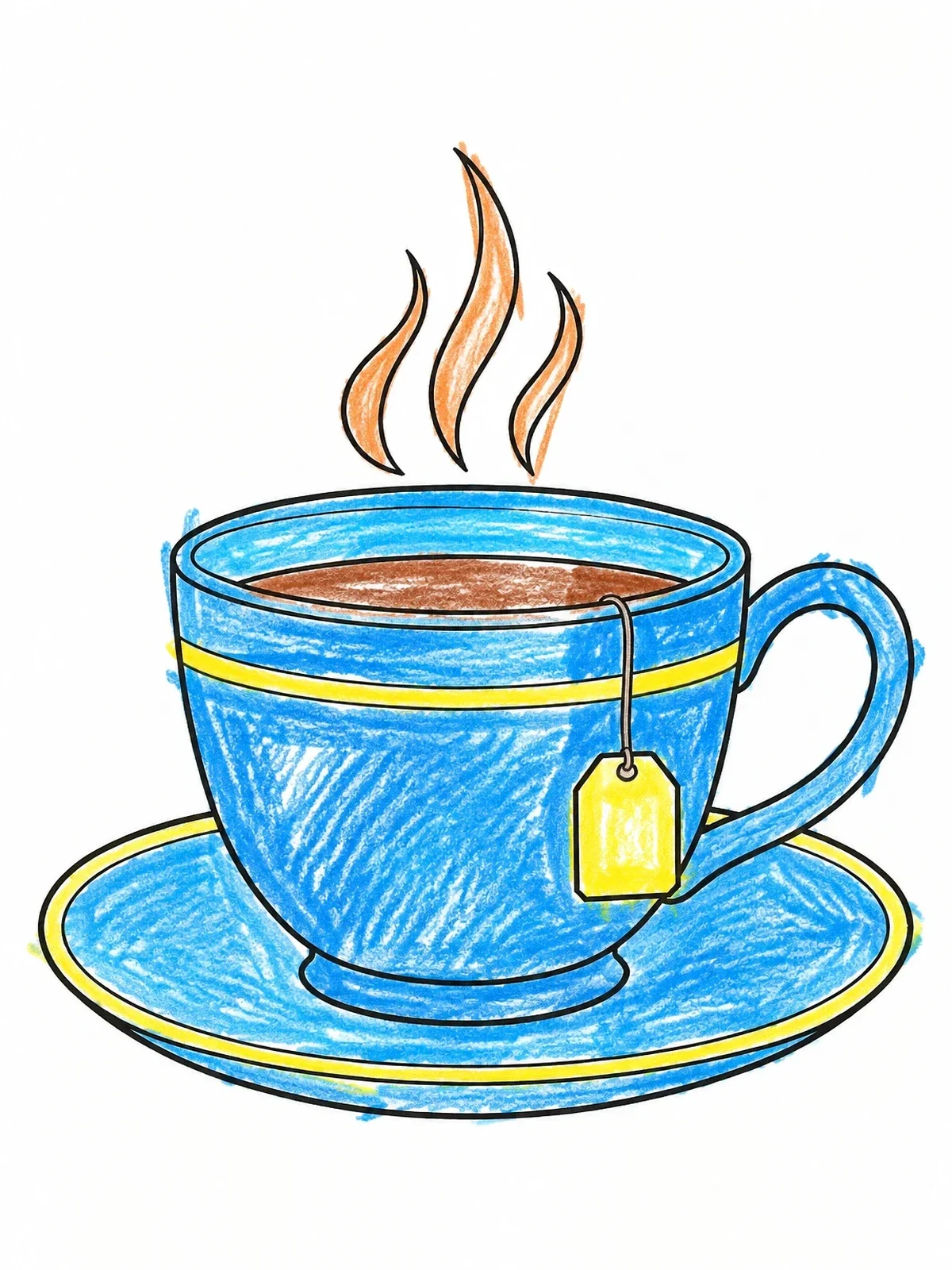 Colored example of the Warm Cup Of Comfort Tea coloring page