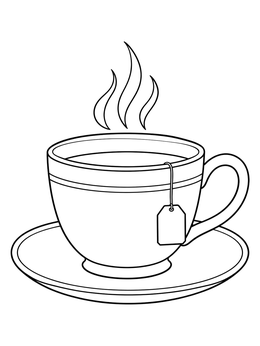 Free printable Warm Cup Of Comfort Tea coloring page