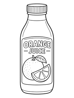 Free printable Orange Juice Bottle With Citrus Label coloring page