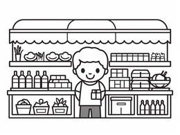 Grocery Store Coloring Page Download - Coloring Page