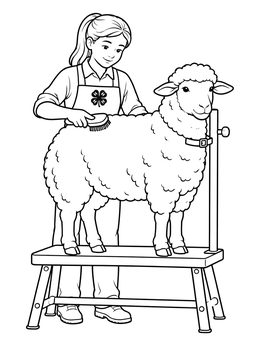 Free printable Grooming A Sheep For The Fair coloring page