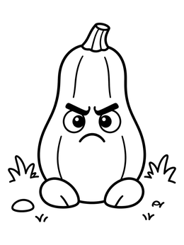 Free printable Grumpy Little Butternut Squash coloring page
