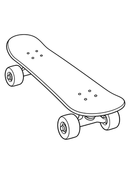 Free printable Classic Skateboard Line Art coloring page