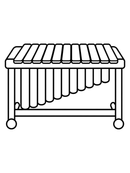 Free printable Traditional Guatemalan Wooden Marimba coloring page