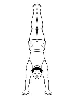 Free printable Boy Doing A Handstand coloring page