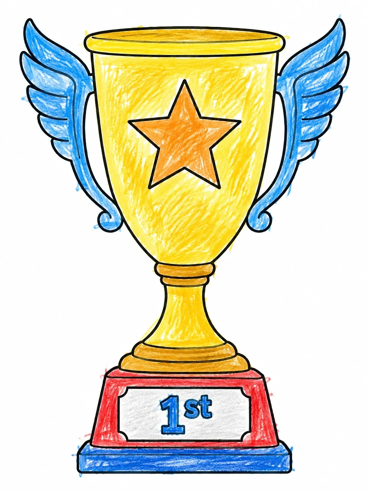 Colored example of the First Place Victory Cup Trophy coloring page