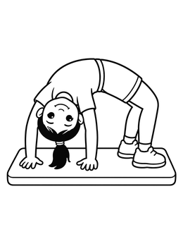 Free printable Young Gymnast Doing A Bridge coloring page