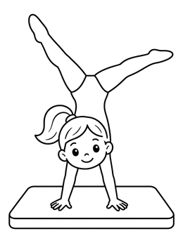 Free printable Young Gymnast Doing A Handstand coloring page