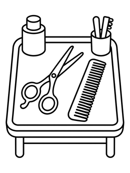 Free printable Hairdresser Scissors And Styling Comb coloring page