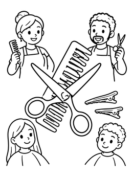 Free printable Hairdressers And Salon Styling Tools coloring page