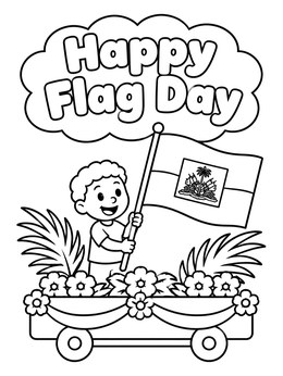 Free printable Haitian Flag Day Parade Float coloring page