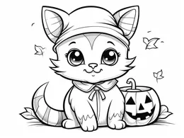 Halloween Cat Coloring Book cover page