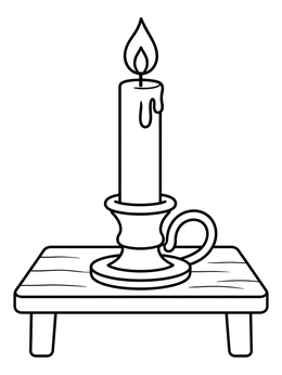 Free printable Cozy Candle In A Holder coloring page