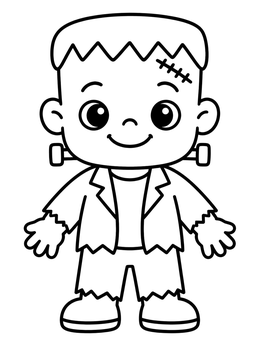 Free printable Cute Baby Frankenstein Monster coloring page