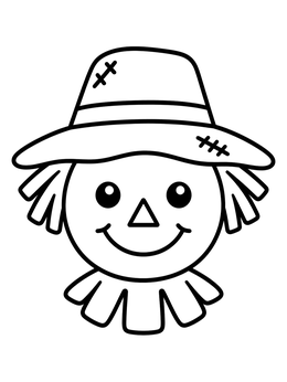 Free printable Friendly Scarecrow Face With Hat coloring page