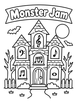 Free printable Haunted House Monster Jam coloring page