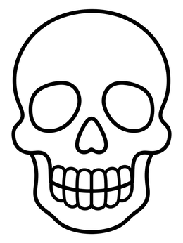 Free printable Simple Front Facing Cartoon Skull coloring page
