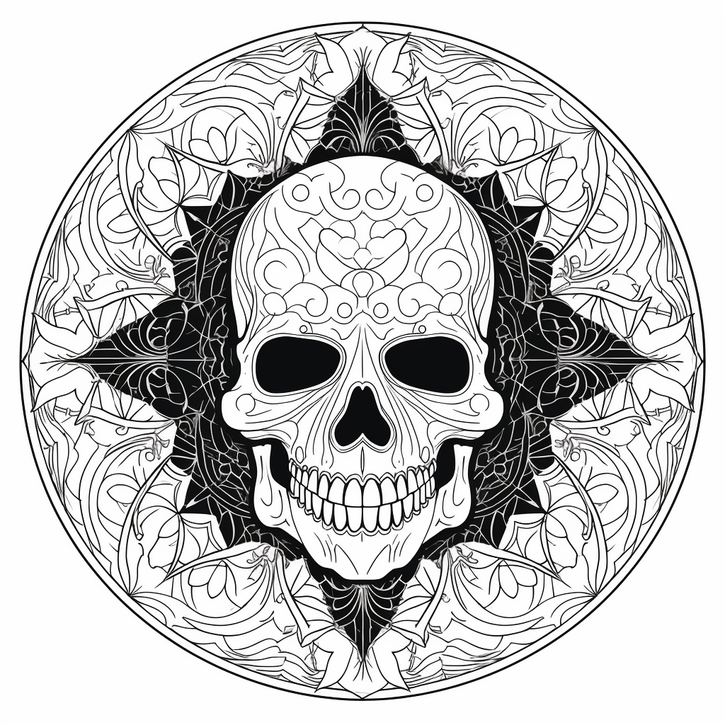 Halloween Themed Mandala Coloring Page - Coloring Page