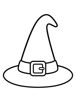 Free printable Simple Pointed Witch Hat With Buckle coloring page