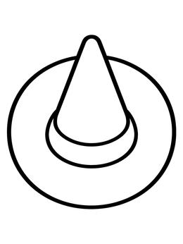 Free printable Simple Witch Hat From Above coloring page