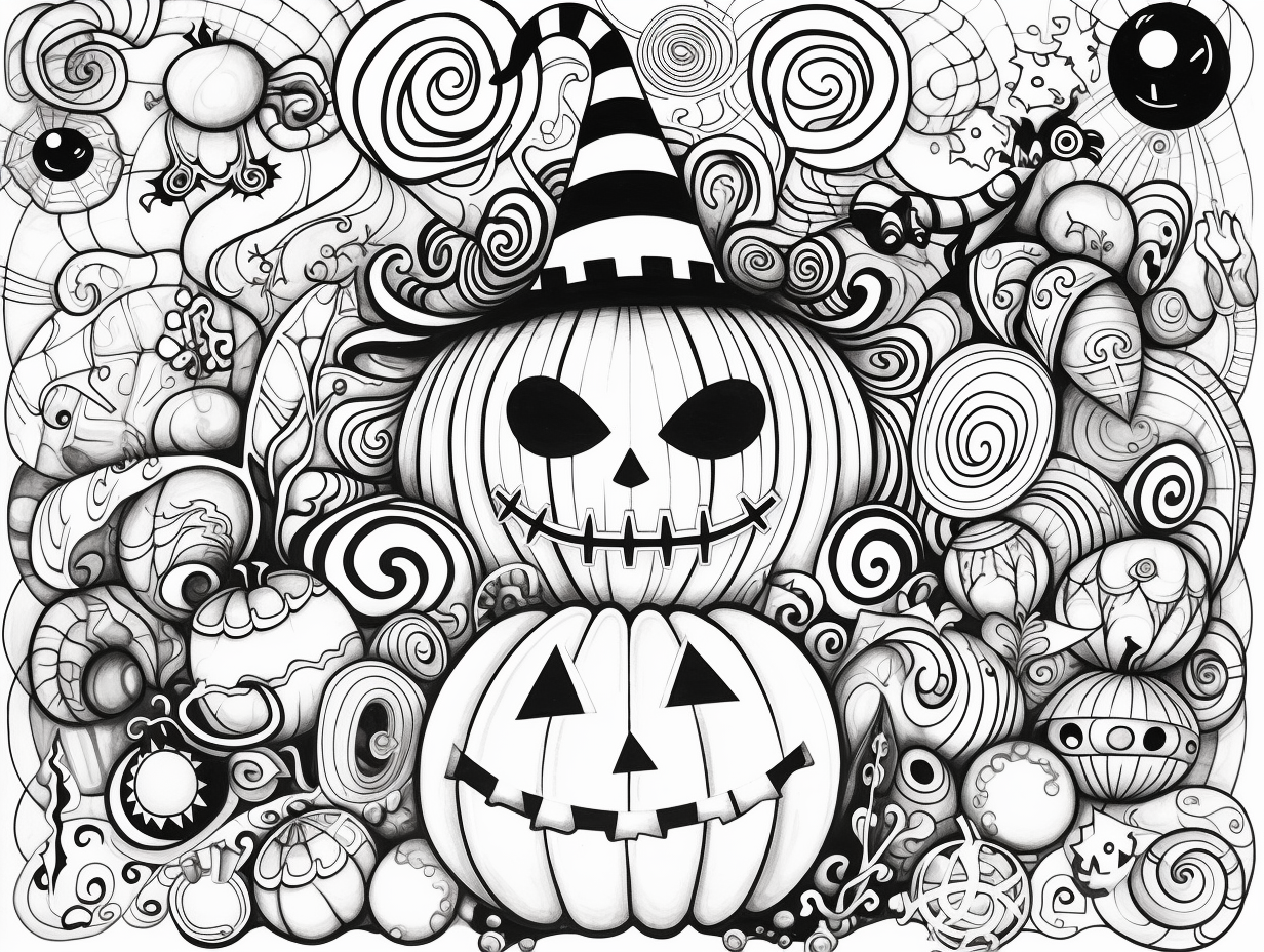 Halloween Zentangle Coloring Pages - Coloring Page