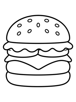 Free printable Simple Stacked Cheeseburger coloring page