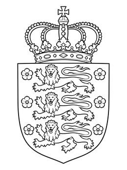 Free printable Royal Danish Heraldic Coat Of Arms coloring page