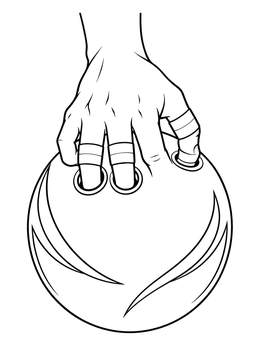 Free printable Hand Gripping A Bowling Ball coloring page
