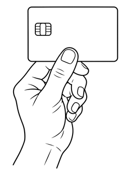 Free printable Hand Holding A Blank Credit Card coloring page