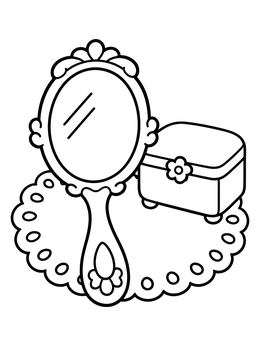 Free printable Hand Mirror And Jewelry Box coloring page