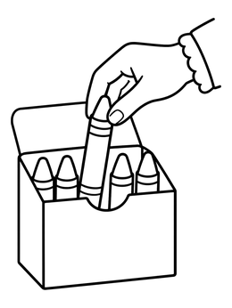 Free printable Hand Picking Crayon From Box coloring page