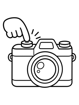 Free printable Hand Pressing Shutter On Camera coloring page