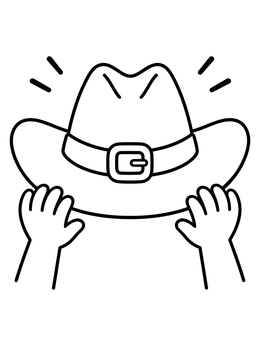 Free printable Hands Holding A Cowboy Hat coloring page