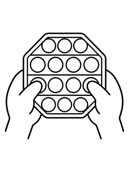 Free printable Hands Popping An Octagonal Fidget Toy coloring page