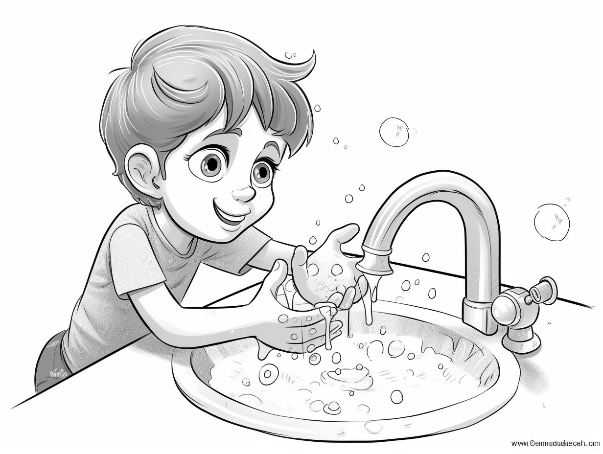 Handwashing Steps To Color - Coloring Page