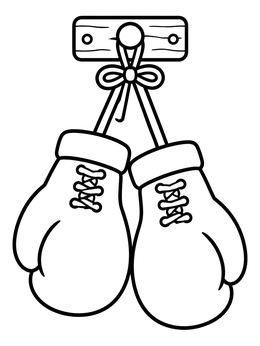 Free printable Pair Of Hanging Boxing Gloves coloring page