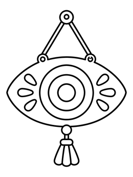 Free printable Hanging Evil Eye Wall Plaque coloring page