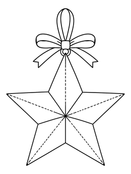 Free printable Hanging 3d Star Ornament With Bow coloring page