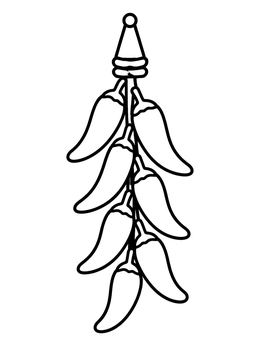 Free printable Hanging String Of Chili Peppers coloring page