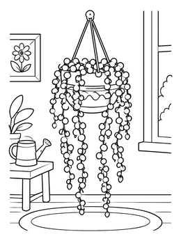 Free printable Hanging String Of Pearls Plant coloring page