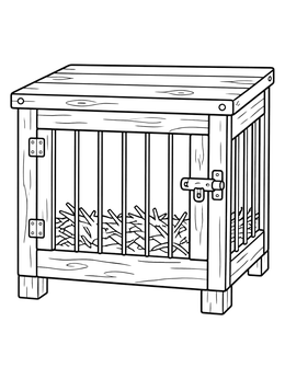 Free printable Rustic Wooden Fairy Tale Cage coloring page