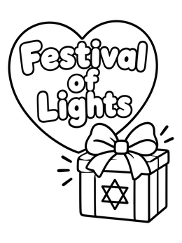 Free printable Hanukkah Gift And Festival Of Lights coloring page