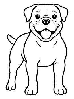 Free printable Happy American Bulldog Puppy coloring page