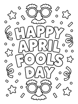 Free printable Happy April Fools Day Disguise coloring page