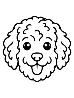 Free printable Happy Aussiedoodle Puppy Face coloring page