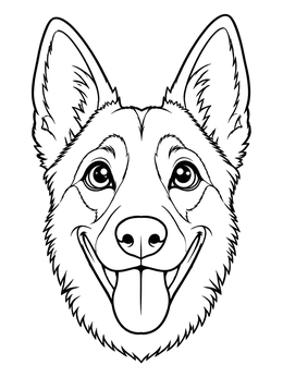 Free printable Happy Belgian Malinois Portrait coloring page